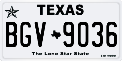 TX license plate BGV9036