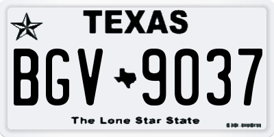 TX license plate BGV9037
