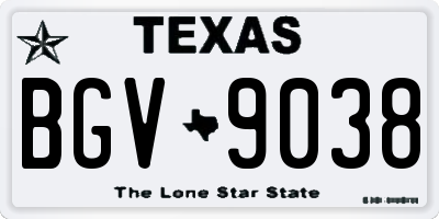 TX license plate BGV9038