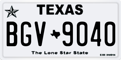 TX license plate BGV9040