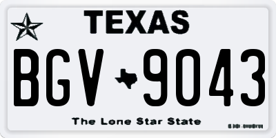 TX license plate BGV9043