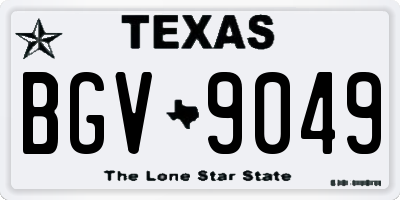 TX license plate BGV9049