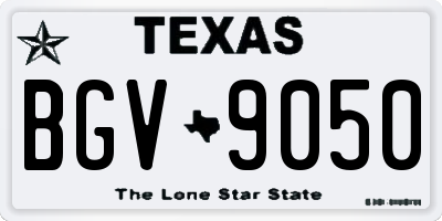 TX license plate BGV9050