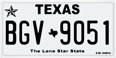 TX license plate BGV9051