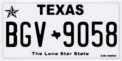 TX license plate BGV9058