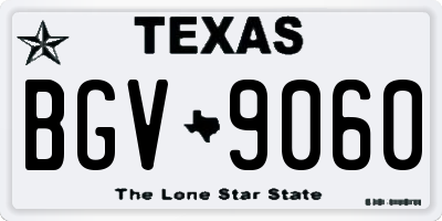 TX license plate BGV9060