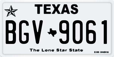 TX license plate BGV9061