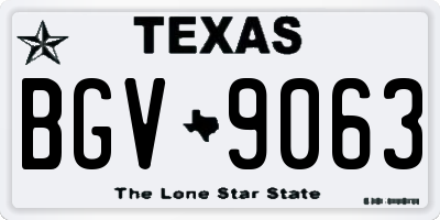 TX license plate BGV9063