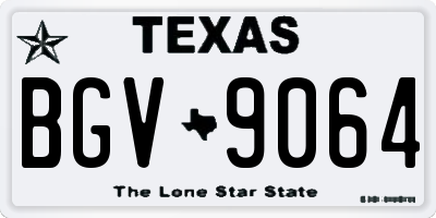 TX license plate BGV9064