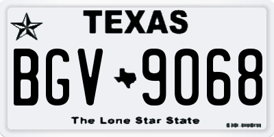 TX license plate BGV9068