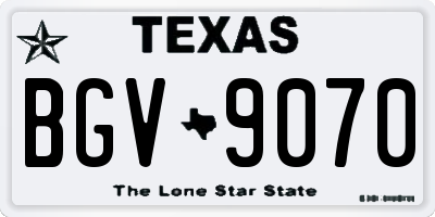 TX license plate BGV9070