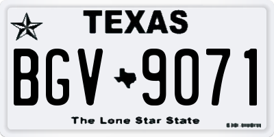 TX license plate BGV9071