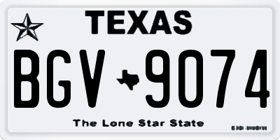 TX license plate BGV9074