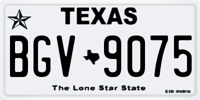 TX license plate BGV9075