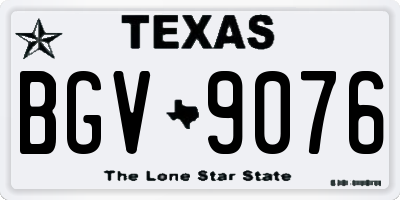TX license plate BGV9076