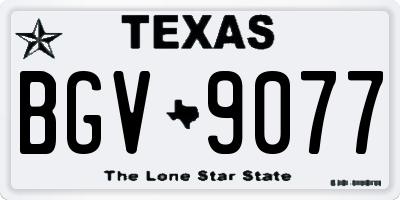 TX license plate BGV9077