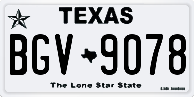 TX license plate BGV9078