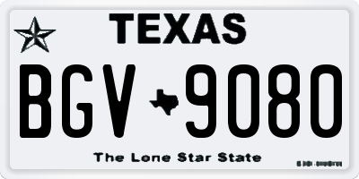 TX license plate BGV9080