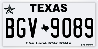 TX license plate BGV9089
