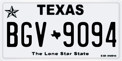 TX license plate BGV9094