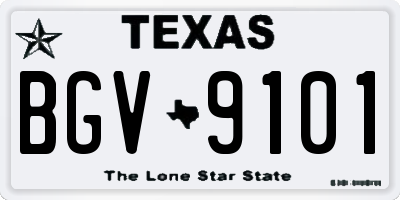 TX license plate BGV9101