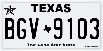 TX license plate BGV9103