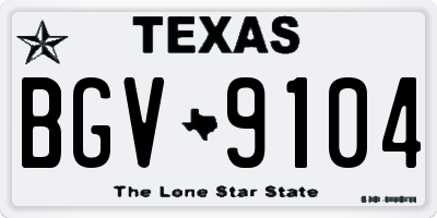 TX license plate BGV9104