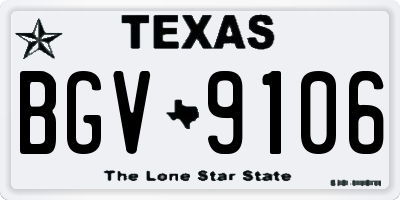 TX license plate BGV9106