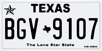 TX license plate BGV9107