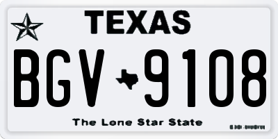 TX license plate BGV9108
