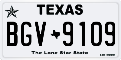 TX license plate BGV9109