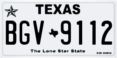 TX license plate BGV9112