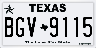TX license plate BGV9115