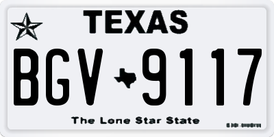 TX license plate BGV9117