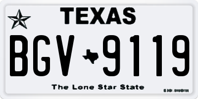 TX license plate BGV9119