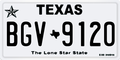 TX license plate BGV9120