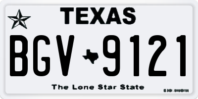 TX license plate BGV9121