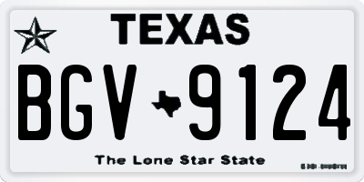 TX license plate BGV9124
