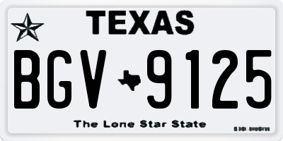 TX license plate BGV9125