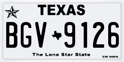 TX license plate BGV9126