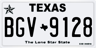TX license plate BGV9128