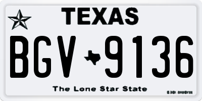 TX license plate BGV9136