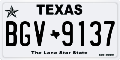 TX license plate BGV9137