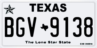 TX license plate BGV9138