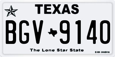 TX license plate BGV9140