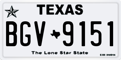 TX license plate BGV9151