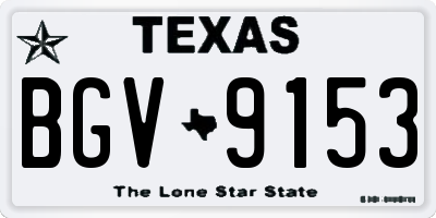TX license plate BGV9153