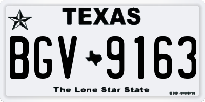 TX license plate BGV9163