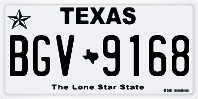 TX license plate BGV9168