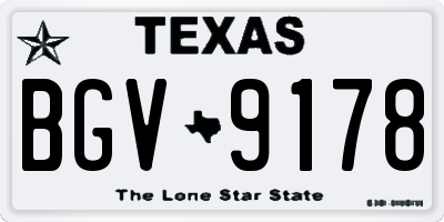 TX license plate BGV9178